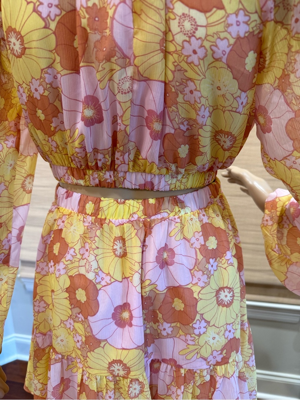 Steve Madden Pink & YellowFloral Cut Out Dress Size XS NWOT - Picture 5 of 13